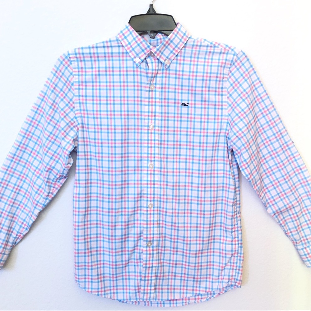 boys’ vineyard vines plaid button down shirt